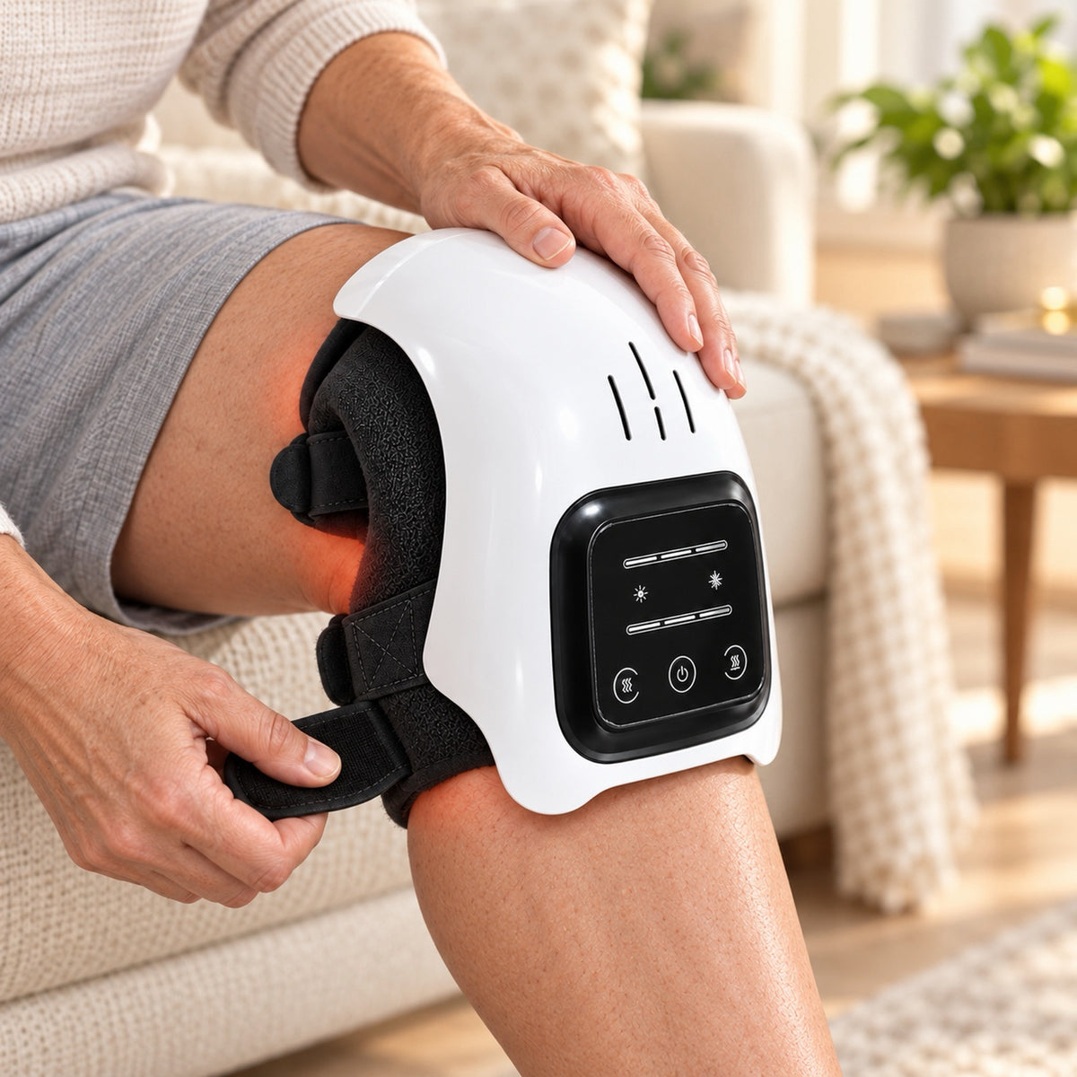 Artiva Motion Knee strapped on a knee